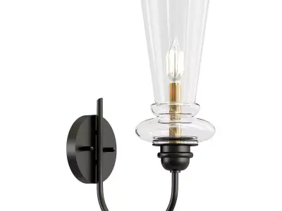 evoluce-rammo-sle112401-01 wall sconce with clear glass shade 3D model