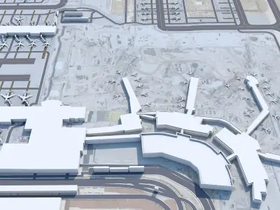 Salt Lake City Airport 10km Low-poly 3D model