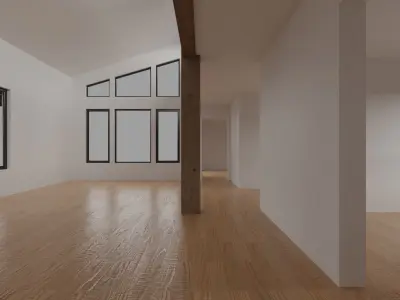 House with interior walls M2 Low-poly 3D model