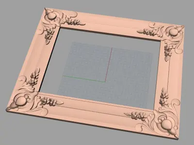 Photo frame 3D relief models STL Files used for CNC Router E983 3D model
