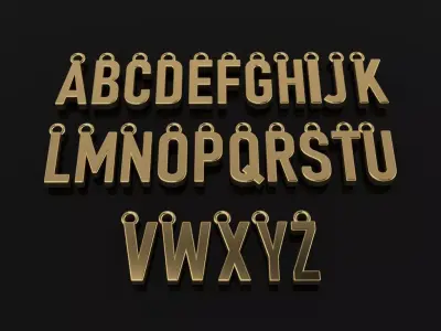 LONG NARROW LETTER PENDANT CHARM FRAME 3D print model