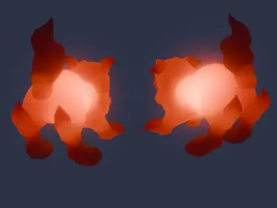 Indirect lighting of Okinawa guardian lion 3D model