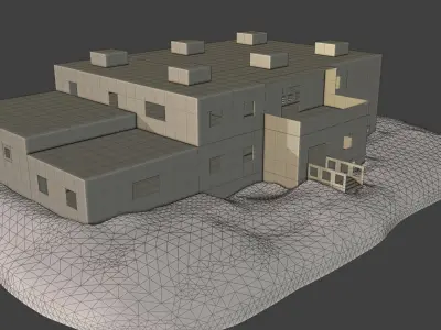 Layout 002 Municipal Building Low-poly 3D model