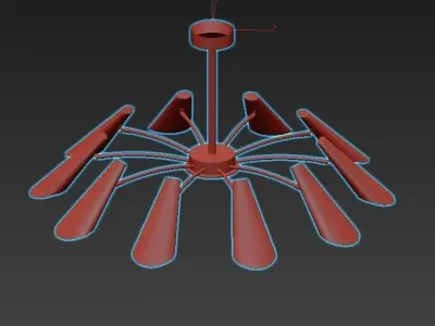 artesia modern chandelier - gold 3D model