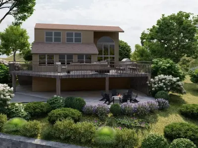 3D Exterior Scene 3D model design garden and landscape  3D model purchase