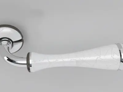 Handle door with chrome finish 3D model