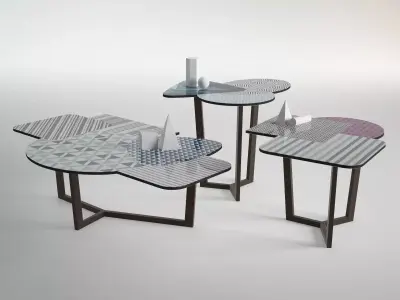 Doppler side table with two legs 3D model