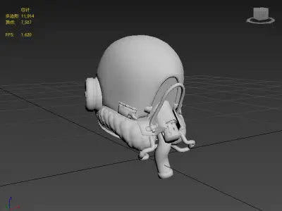 Science fiction helmet Low-poly 3D model