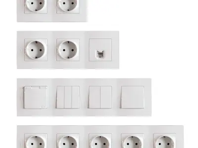 Legrand Etika electrical outlets and switches 3D model