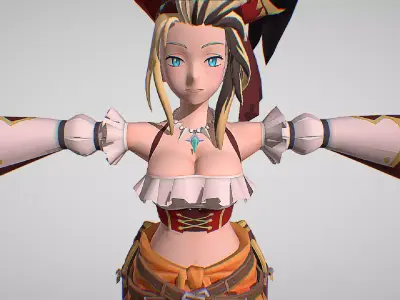 Lyra - Captain - Monster Hunter Riders - Cute Anime Girl Low-poly 3D model