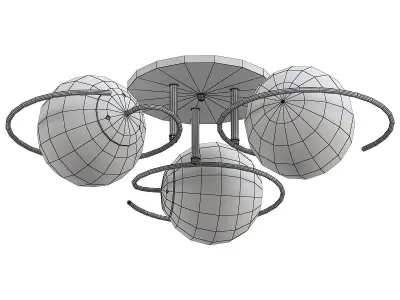 st-luce-galio-sl418-102-03 three light ceiling fixture with g... 3D model