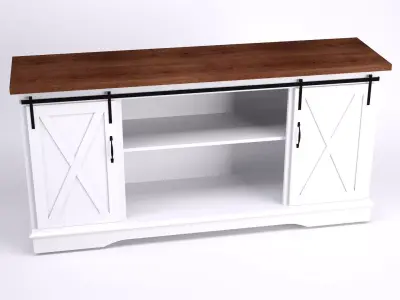 TV Stand Barn Doors 3D model