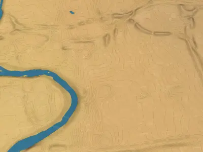 Columbus - Topography Terrain Low-poly 3D model