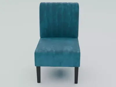 Velvet Chair Low-poly 3D model