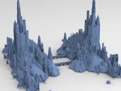 Tower of the Castle fortress ridges 3D model