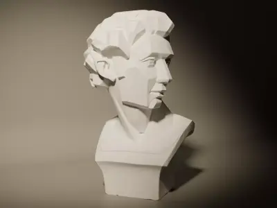 Low Poly Classical Bust Sculpture - 3D Printable Model 3D print model