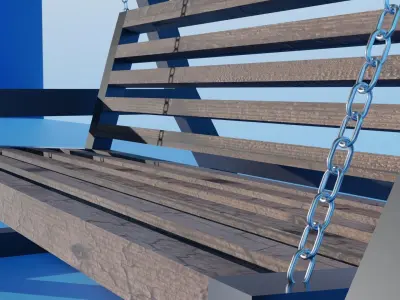 High poly animated swing 3D model