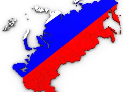 3d Political Map of Russia 3D model