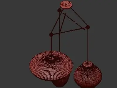 triple bubble lamp fixture 3D model