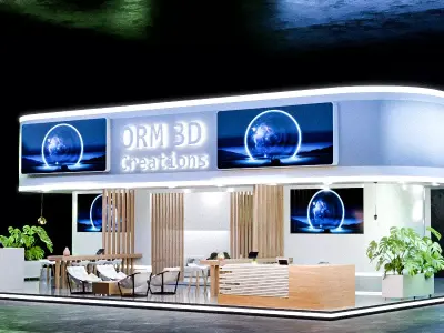Professional Expo Booth Design Blender Shader Setup Inside 3D model