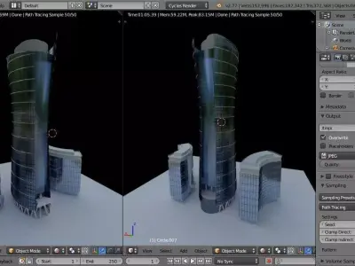 3D Model Warsaw Spire  Simplified Skyscraper Tower 3D model