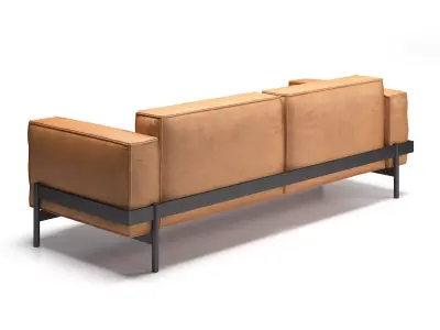 DS-21-23 two seater sofa in tan leather 3D model