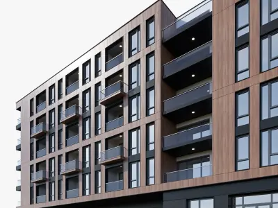Modern residential building 17 3D model