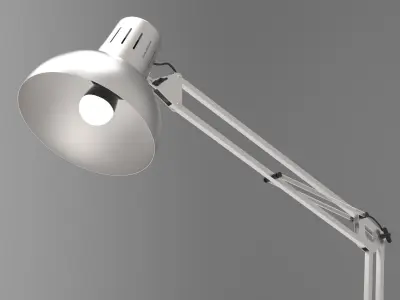 Adjustable desk lamp with wall mount 3D model