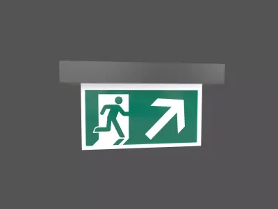Exit Sign v1 006 Low-poly 3D model