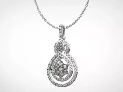 PE1402 Classic Solitaire Pendant half ct CAD STL 18K  3g 3D print model