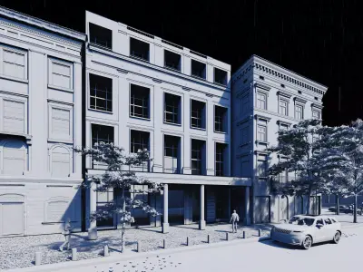 Classic stone facade-Building Classic Facade Element 3D model shop