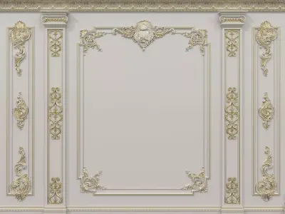 Wall Molding in Classic French style 24 3D model