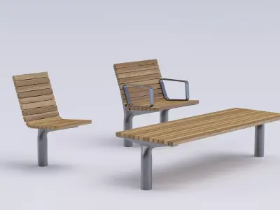 PARK MODERN BENCH MMCITE VLTAU 3D model