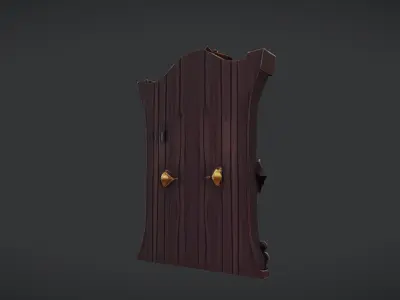 ornate wooden door 3D model