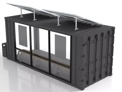 20 Foot Container Bus Stop 3D model