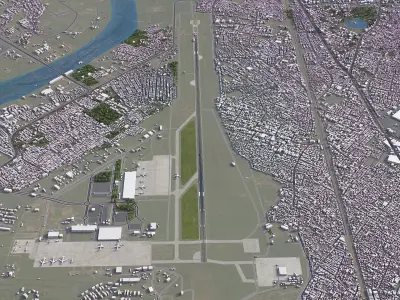 Ahmedabad Airport Low-poly 3D model