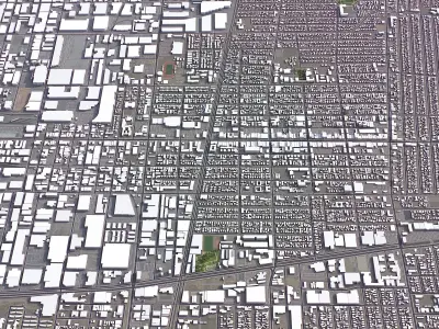 Huntington Park - 3D City Model Low-poly 3D model