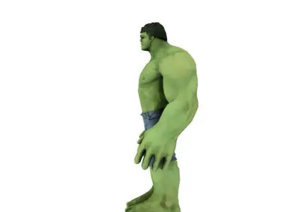 The Hulk incredible jumping Low-poly 3D model