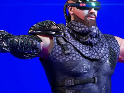 Sci Fi Cyberpunk Action Male-Ednar Cylo Low-poly 3D model