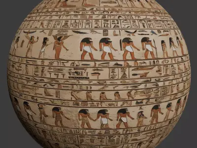 Ancient Egypt Hieroglyphs  - VOL 1 - 9 Seamless PBR Texture