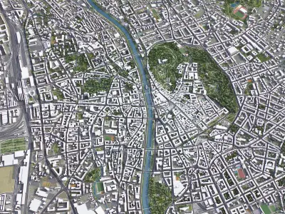 Graz - city Low-poly 3D model