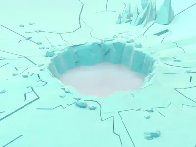 Cartoon Iceberg  Ice Cave sea surface  Snow Mountain  ice 3D model