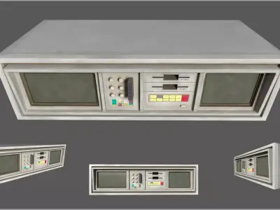 Small Retro Computer Console Low-poly 3D model