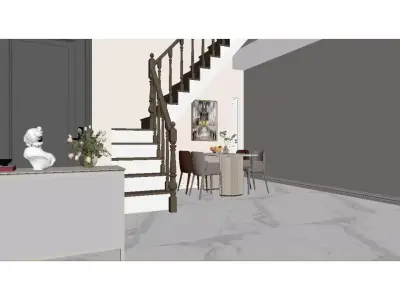 French luxury staircase 3D model