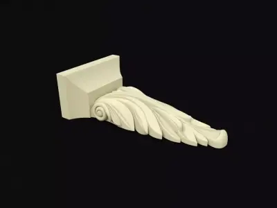 pilaster ornately carved piece of wood 3D model