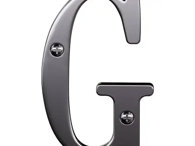 Letter G House Letters Solid Bright Brass 3D model