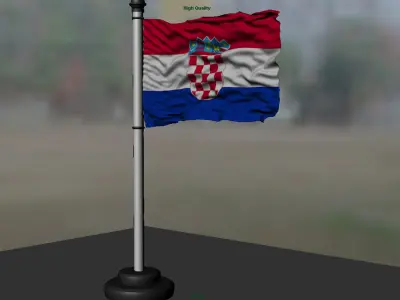 Croatia flag 3D model