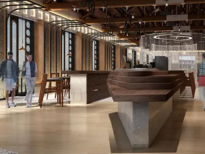 Industrial self-service restaurant style 3D model