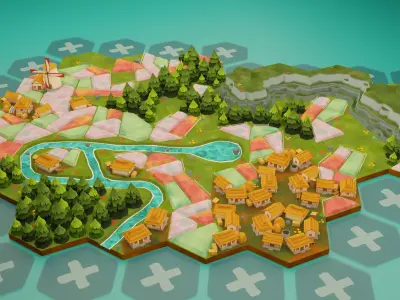 86 Hexlands Low-poly 3D model Low-poly 3D model