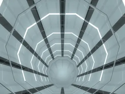 Sci Fi Tunnel Low-poly 3D model shop